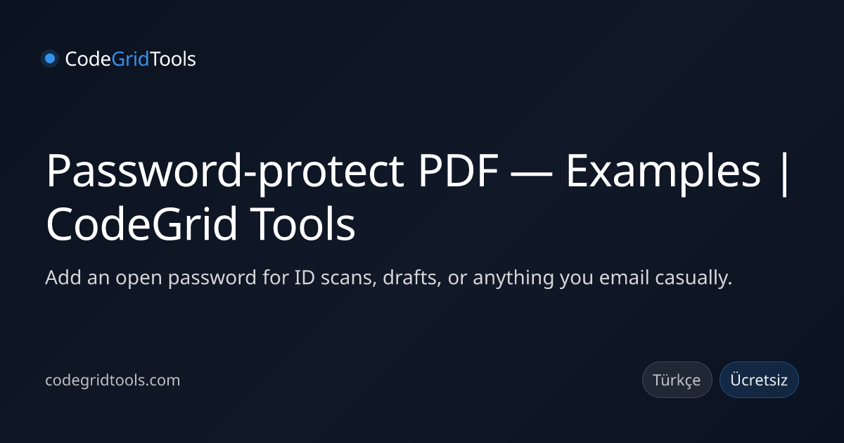 Password-protect PDF — Examples | CodeGrid Tools | CodeGrid Tools